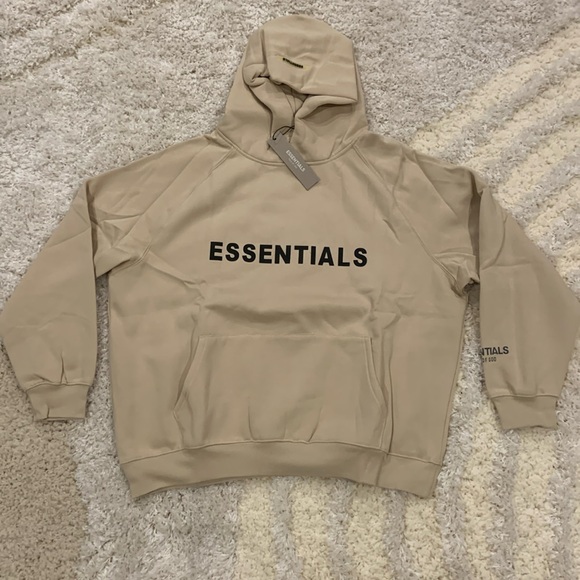 Essentials Fear of God Cream Front Logo Hoodie Pullover Mens Sizes S, M L - Picture 1 of 2